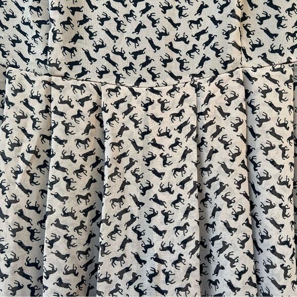 Vintage Equestrian Chiffon Horse Mini Dress S - Picture 3 of 6